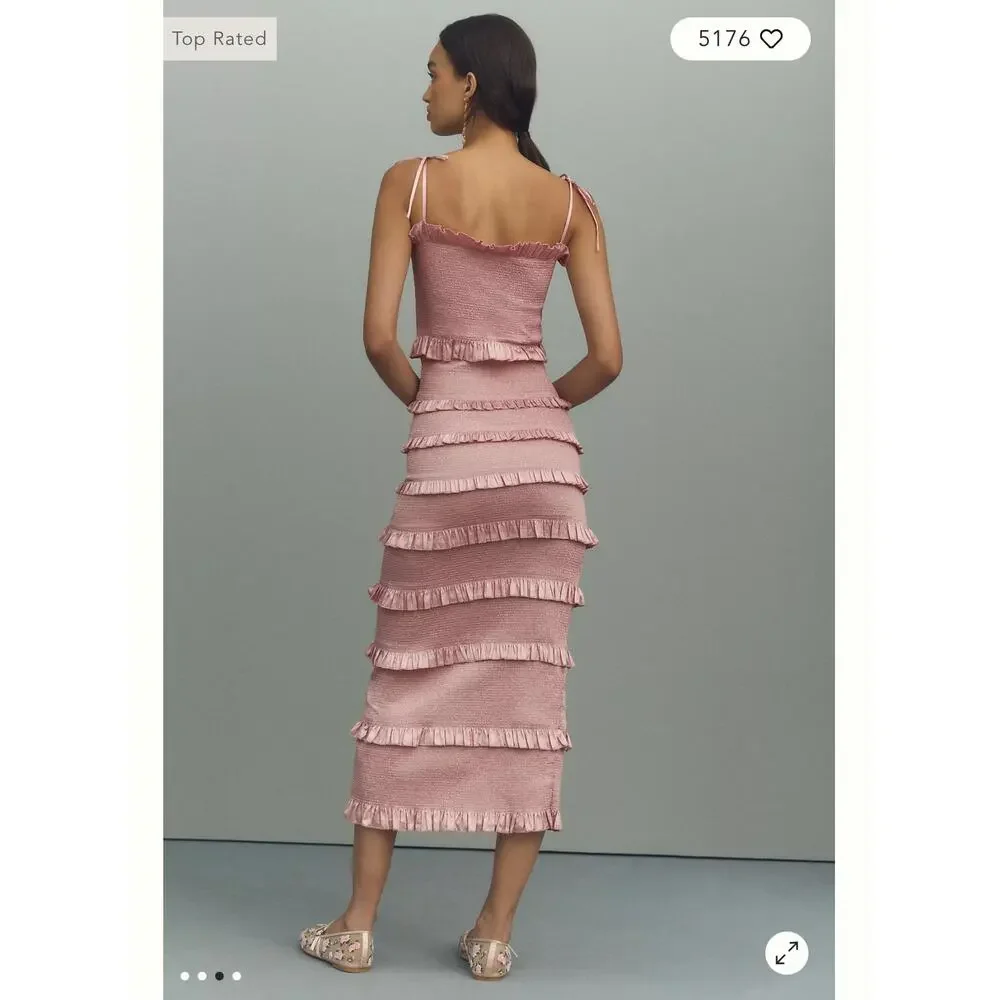 V. Chapman The Lily Midi-Length Dress Sleeveless in Pink Parfait Size 4 NWT - Picture 3 of 14